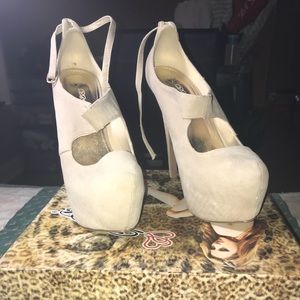 Nude Ankle Strap Pumps